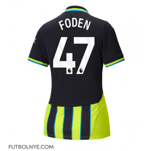 Camiseta Manchester City Phil Foden #47 Visitante Equipación para mujer 2024-25 manga corta